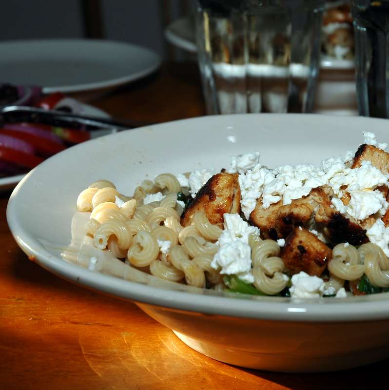 Kyckling, feta och spenat.